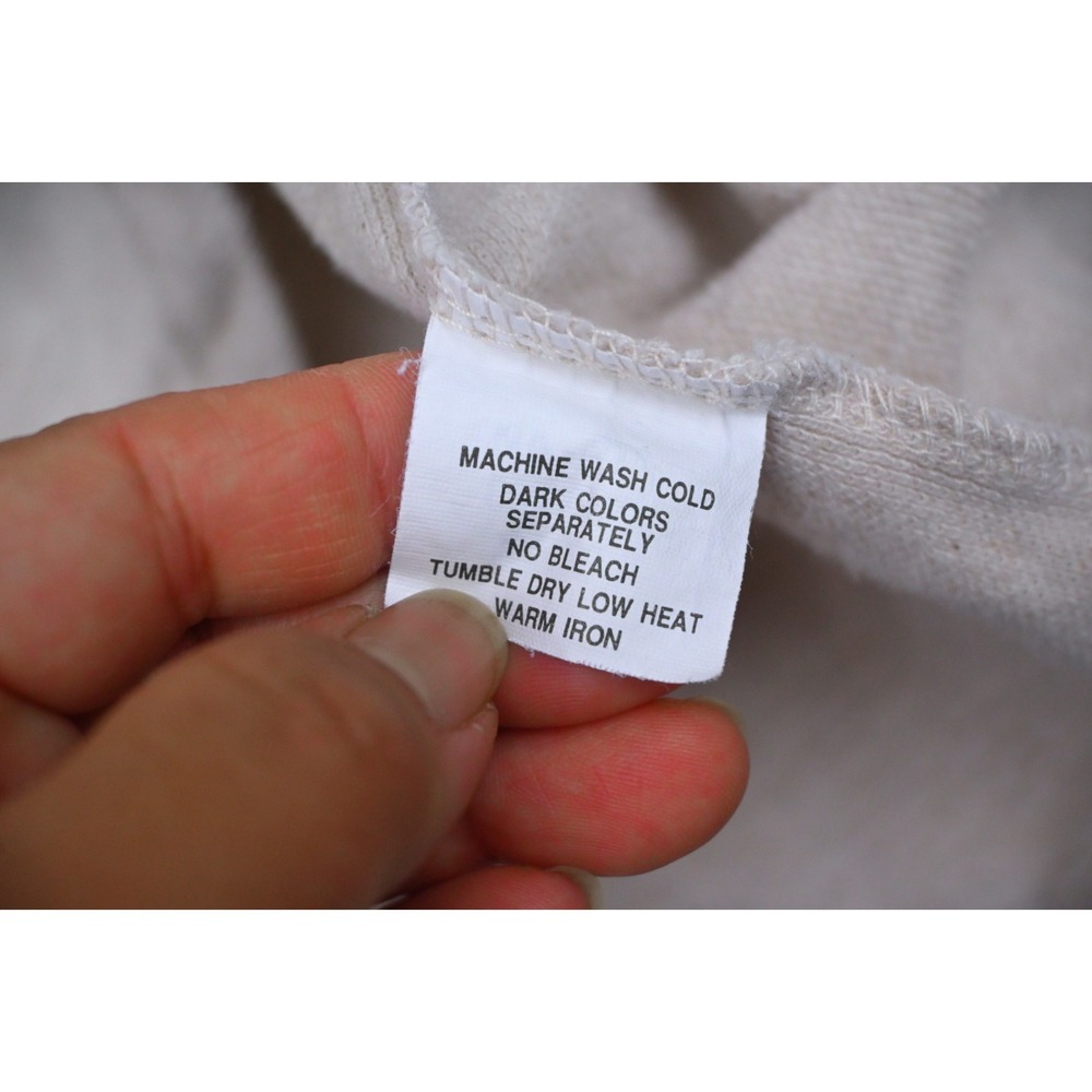Chaps Ralph Lauren Vintage 90s Mens L Cotton Linen Polo Shirt Cream Long Sleeve - Picture 7 of 8